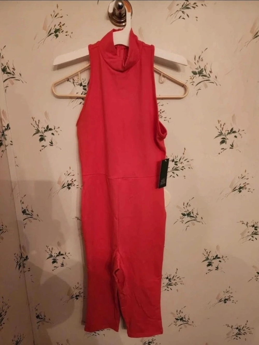 wild fable Sleeveless High-Neck Hot Pink Jumpsuit
